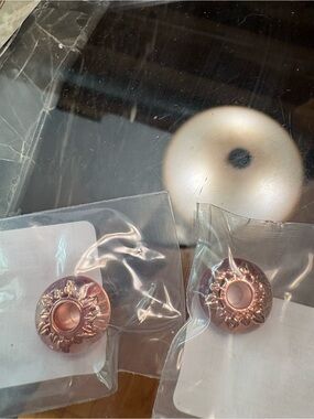 Decorative Metallic Rose Gold Pink Beads - Set of 2